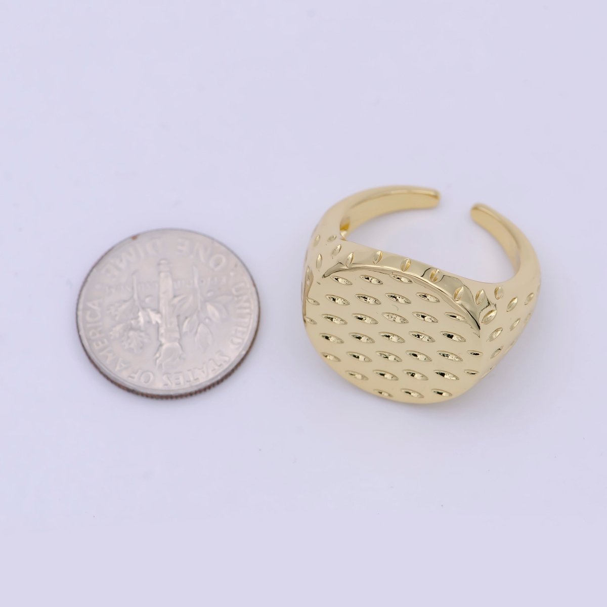 Dainty Signet Ring Unique Special Design Open Adjustable Jewelry S-392