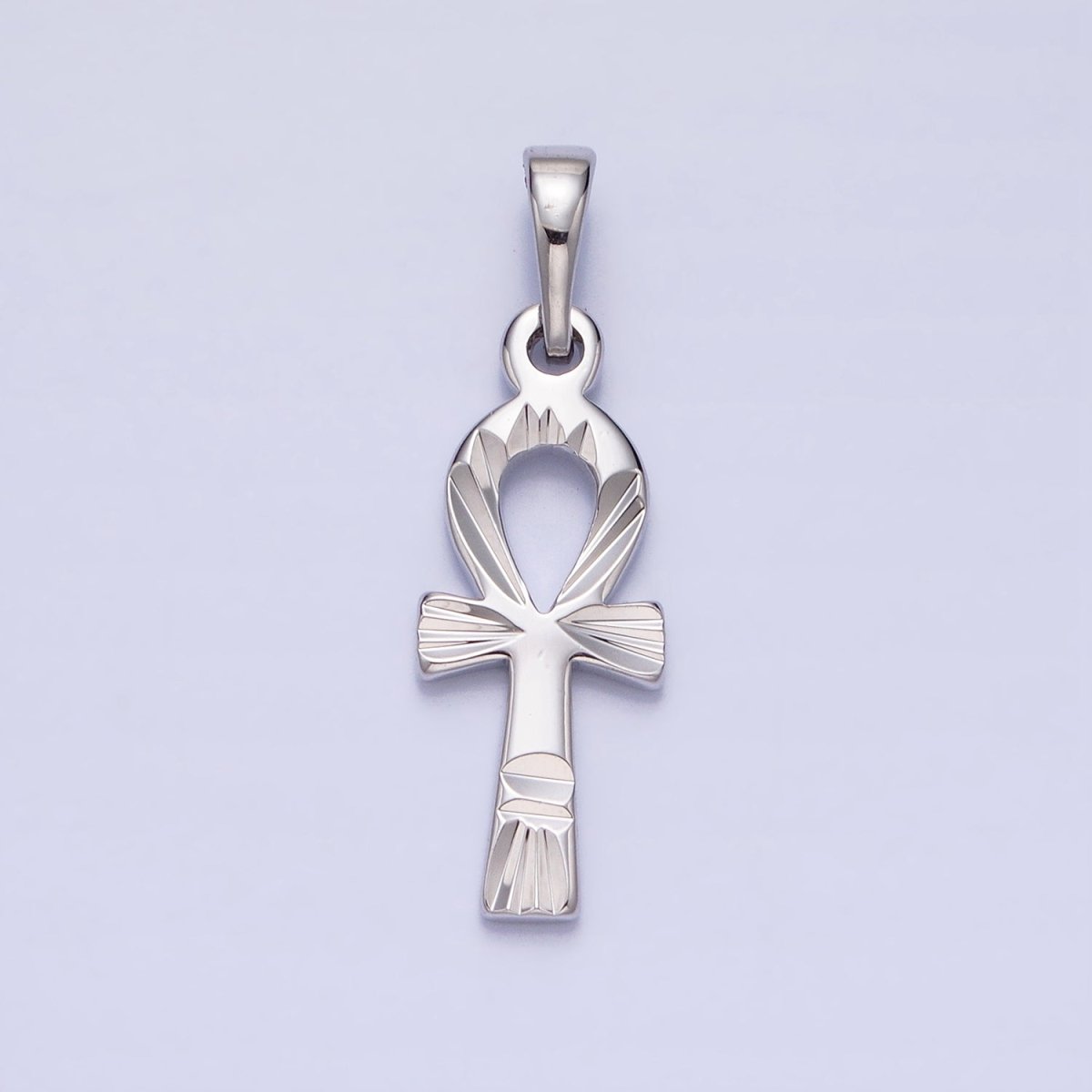 Dainty Silver Ankh Cross Pendant Egyptian Ankh Cross Charm AA238