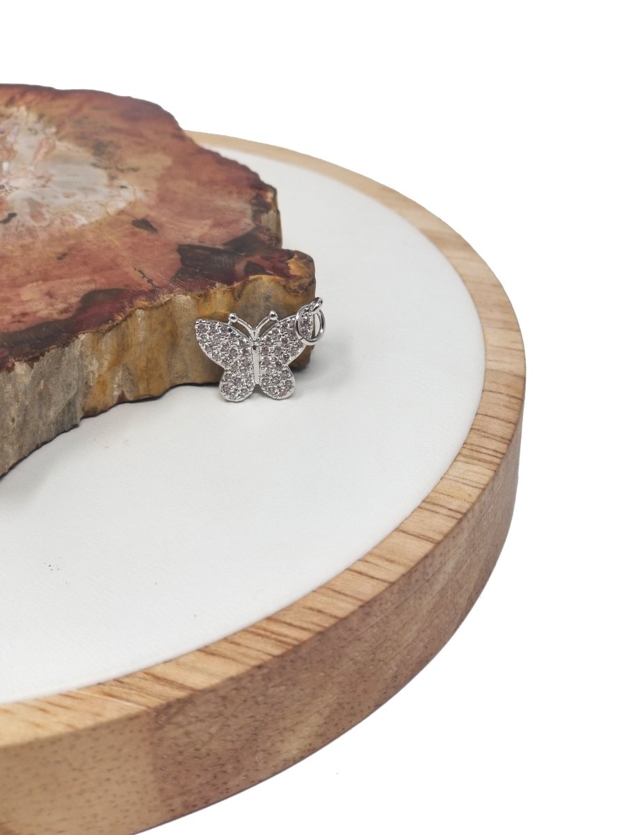 Dainty Silver Butterfly Charm N-572