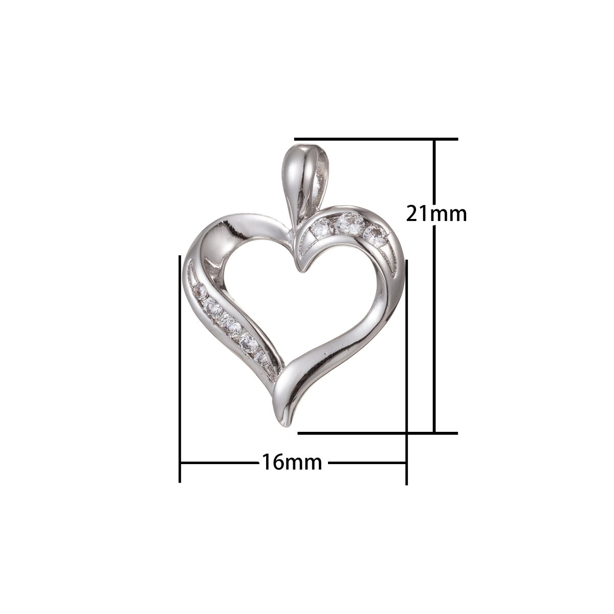 Dainty Silver Gold Filled Heart Pendants I-918