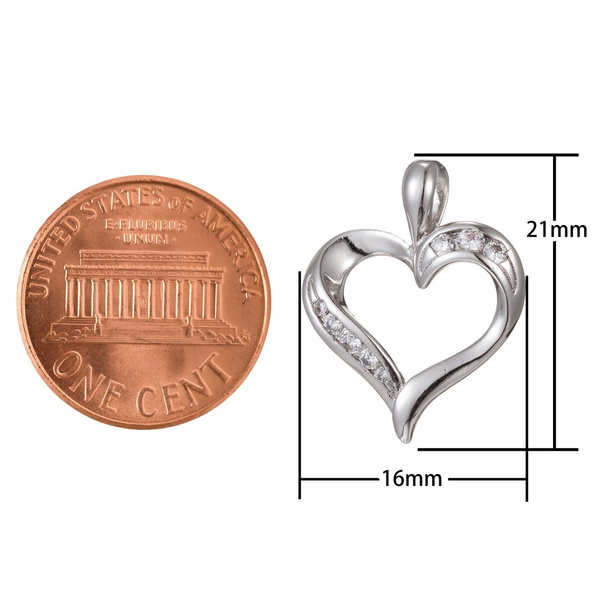 Dainty Silver Gold Filled Heart Pendants I-918