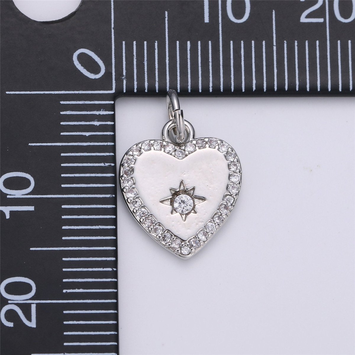 Dainty Silver Heart Charm Drop Small Tiny Love Pendant for Necklace Bracelet Earring Component D-012