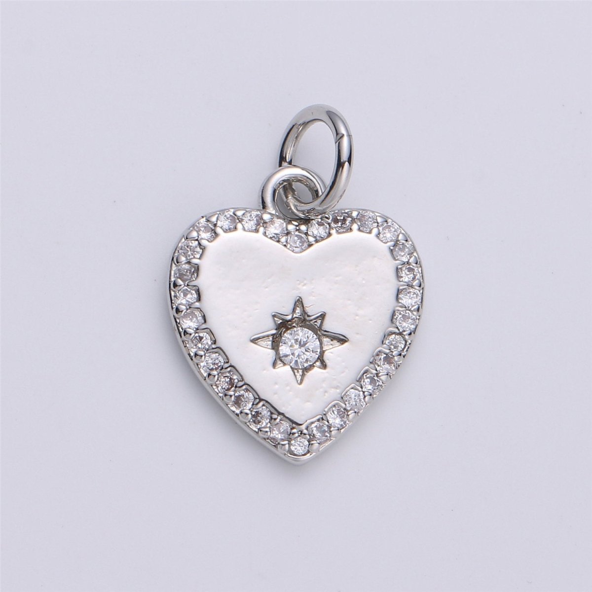 Dainty Silver Heart Charm Drop Small Tiny Love Pendant for Necklace Bracelet Earring Component D-012