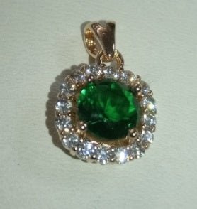 Dainty Silver White, 18K Gold Filled Gem Stone Charm Pendant Classic Diamond Round Cut Cubic Gemstone Necklace Earring for Jewelry Making N-1319 I-117~I-122