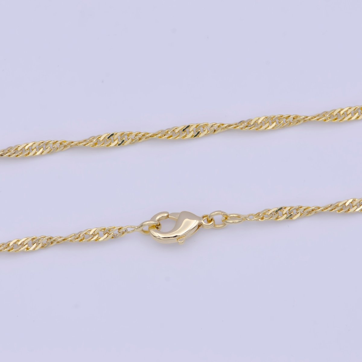 Dainty Singapore Chain Ready To Wear Gold Chain with Lobster Clasps 18 Inch Necklace For Jewelry Making | WA-1110 Clearance Pricing