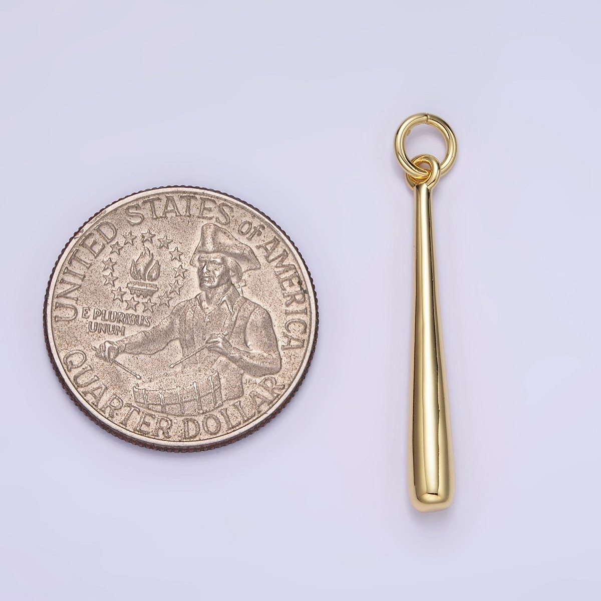 Dainty Slim Long Baseball Stick Charm 14K Gold Filled Charm Pendant | W507