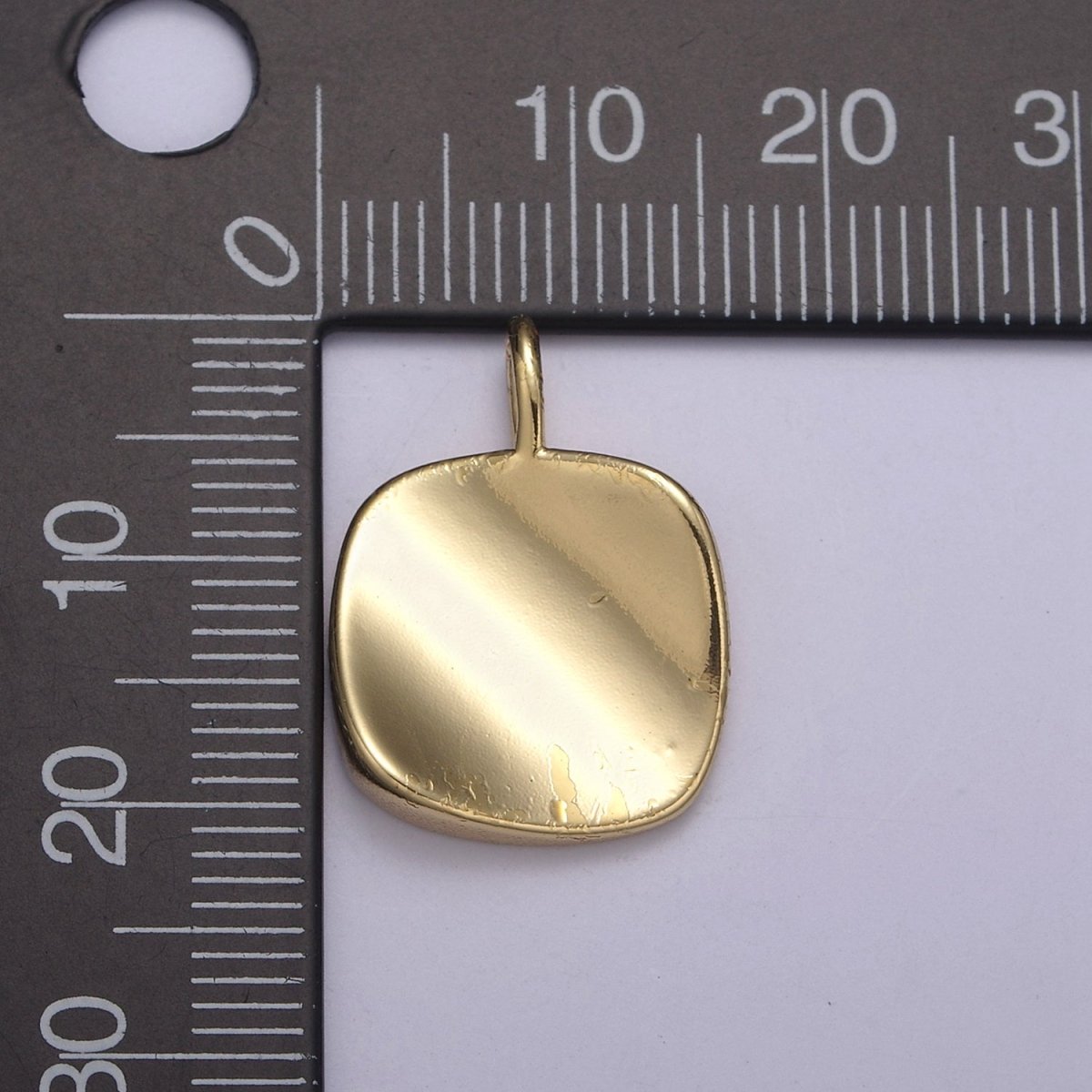 Dainty Small Square Charm for Necklace, Bracelet in 14k Gold Filled Dangle Geometric Jewelry H-37