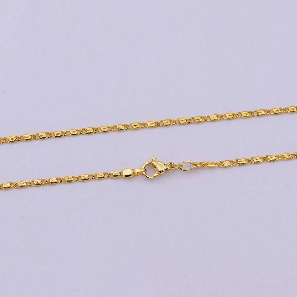 Dainty Snail Chain Necklace, Gold Scroll Chain, S Curb Chain, 24K Gold Filled Necklace 18 inch long | WA-536 Clearance Pricing