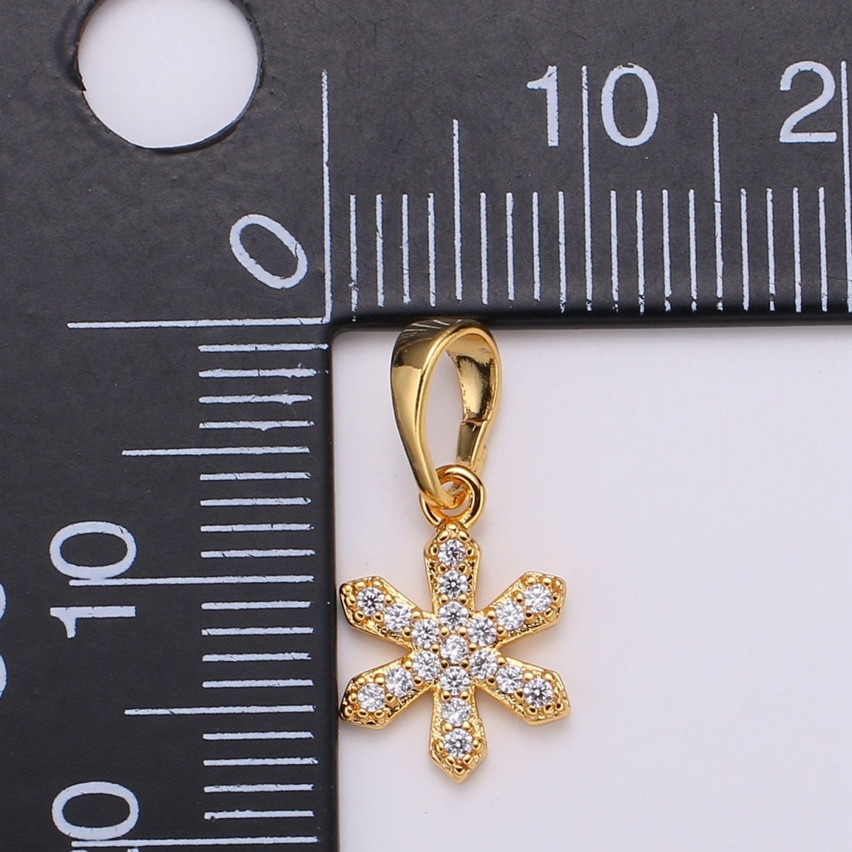 Dainty Snow Charm 24K Gold Filled Micro Pave CZ Pendant H-062