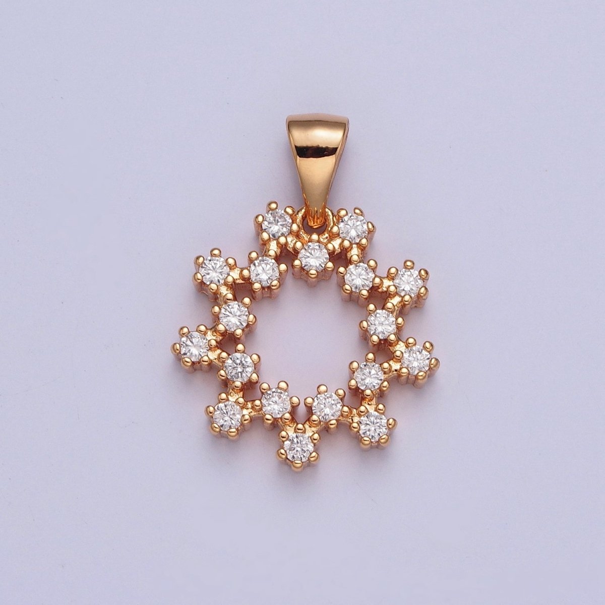 Dainty Snowflake Pendant with Cubic Zirconia X-181