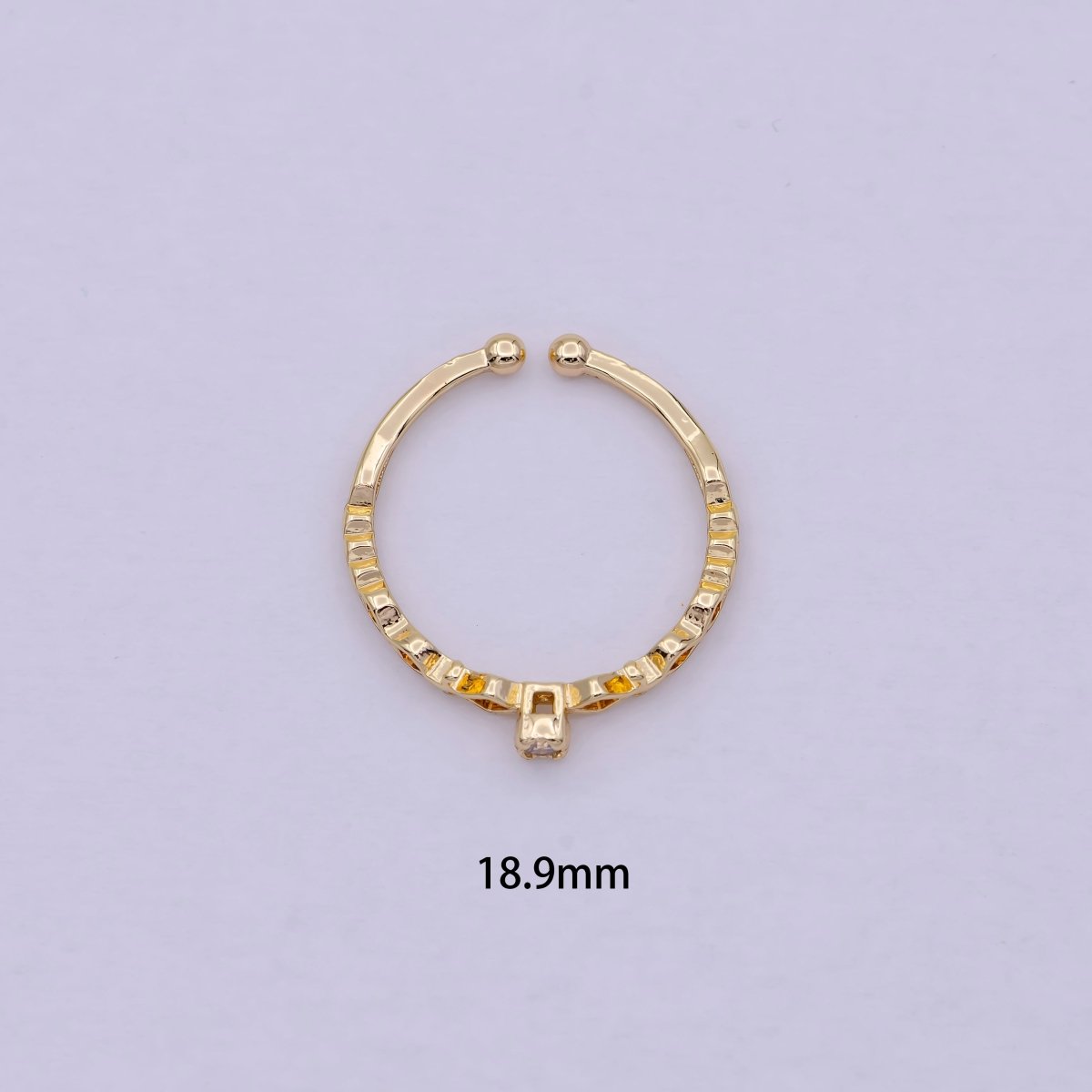 Dainty Solitaire Ring Open Adjustable Gold Ring Jewelry U-219