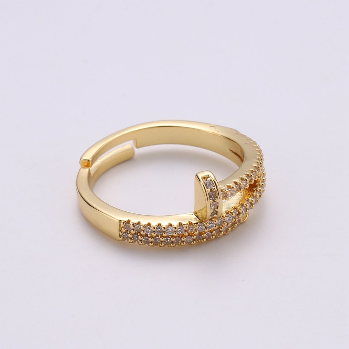 Dainty Spiral Ring Gold Adjustable Minimalist Modern Trending Stackable Streetwear Open Ring Accessory R-195