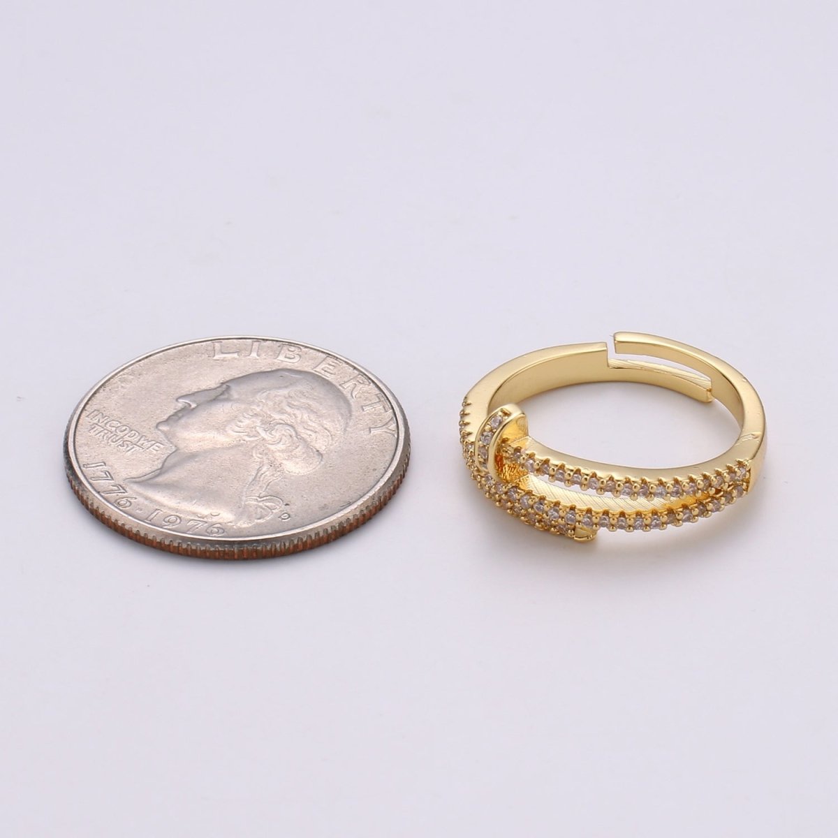 Dainty Spiral Ring Gold Adjustable Minimalist Modern Trending Stackable Streetwear Open Ring Accessory R-195