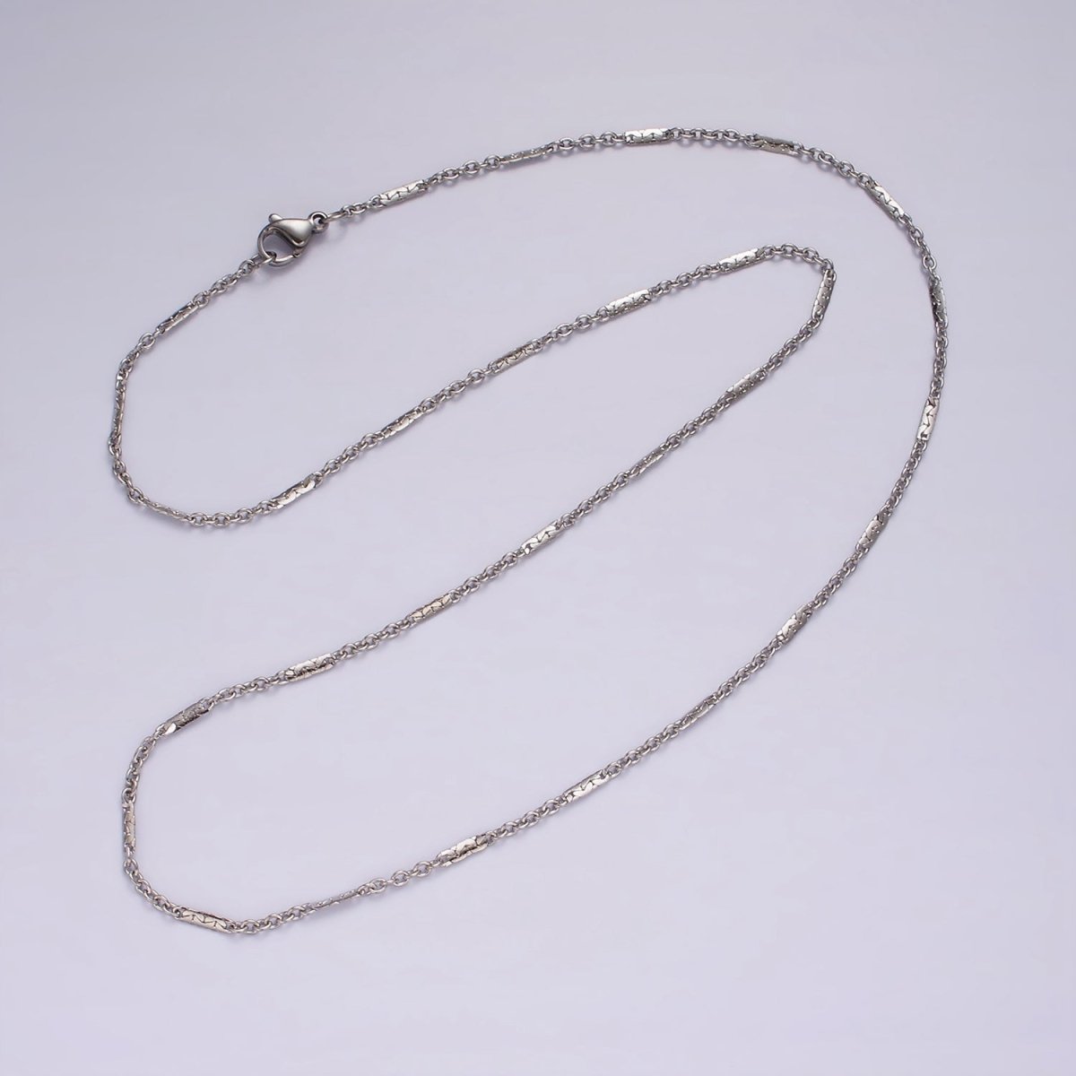 Dainty Stainless Steel 1.5mm Cable Chain 19.6 Inch Necklace in Silver | WA-2396