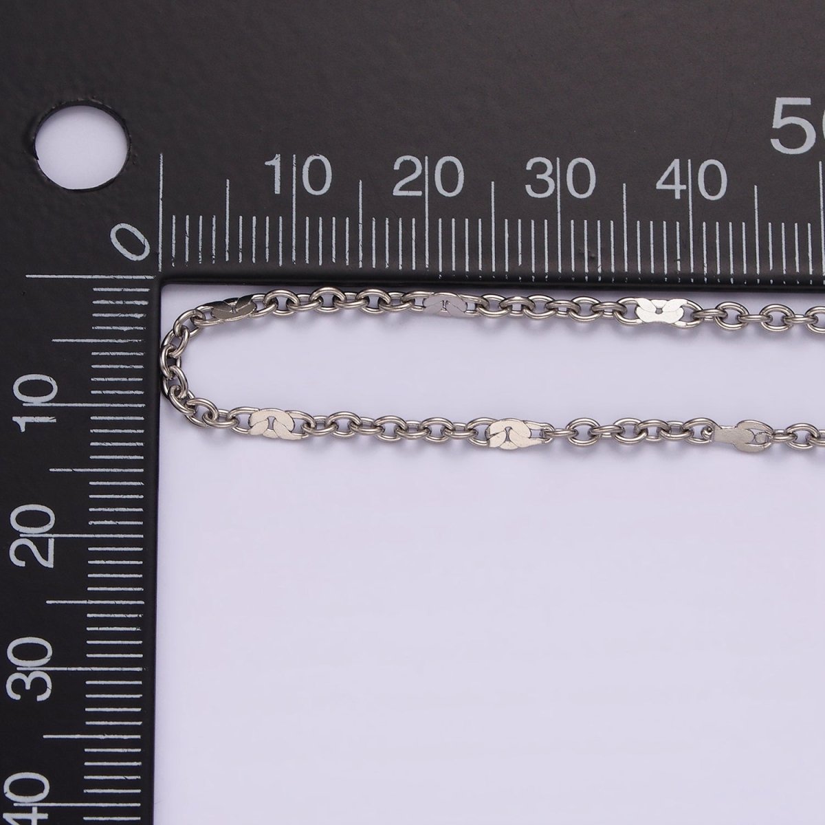 Dainty Stainless Steel 2.4mm Unique Cable Chain 20 Inch Necklace in Silver | WA-2383