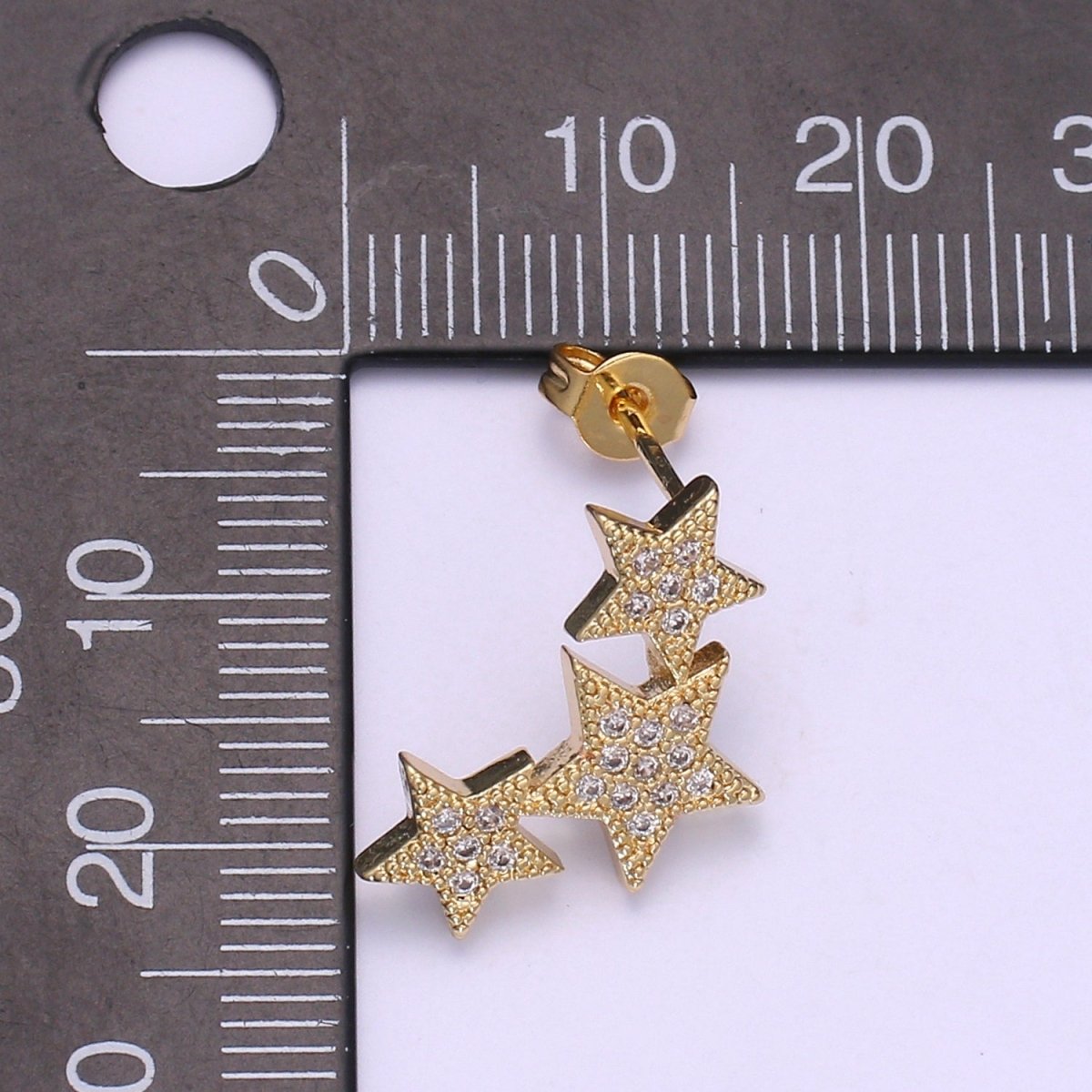 Dainty Star CZ Stud Earrings, 14K gold earring, tiny studs, minimal earring, gold cz stud earring P-072