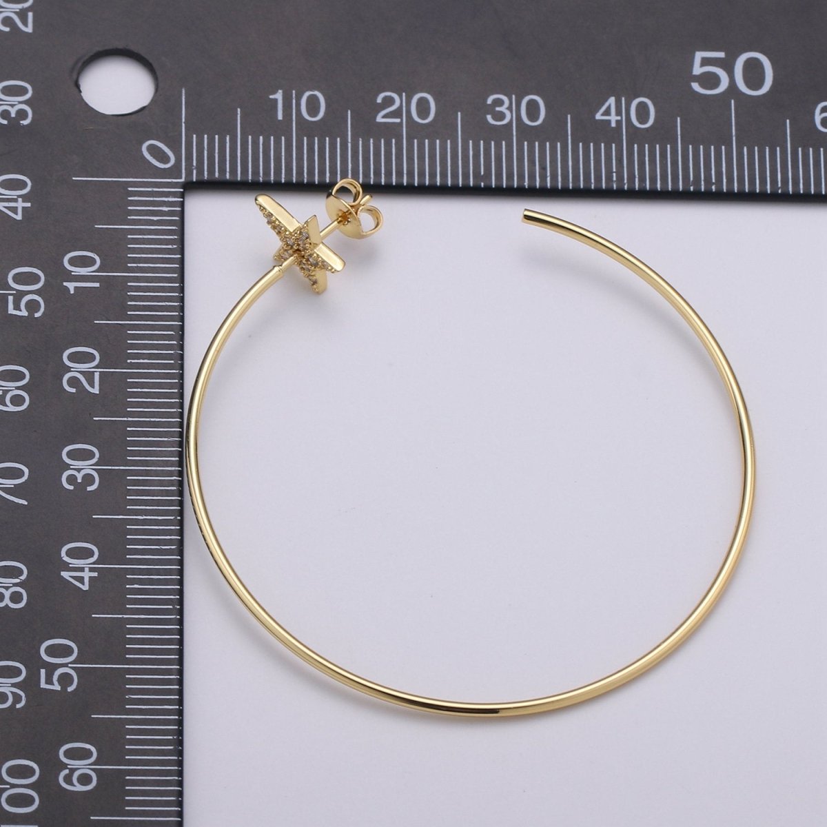 Dainty Star Hoop Earrings, Gold Vermeil Earrings Minimalist Earrings, Classic Thin Hoops, Thin, Lightweight Every day Earring for Gift Q-194