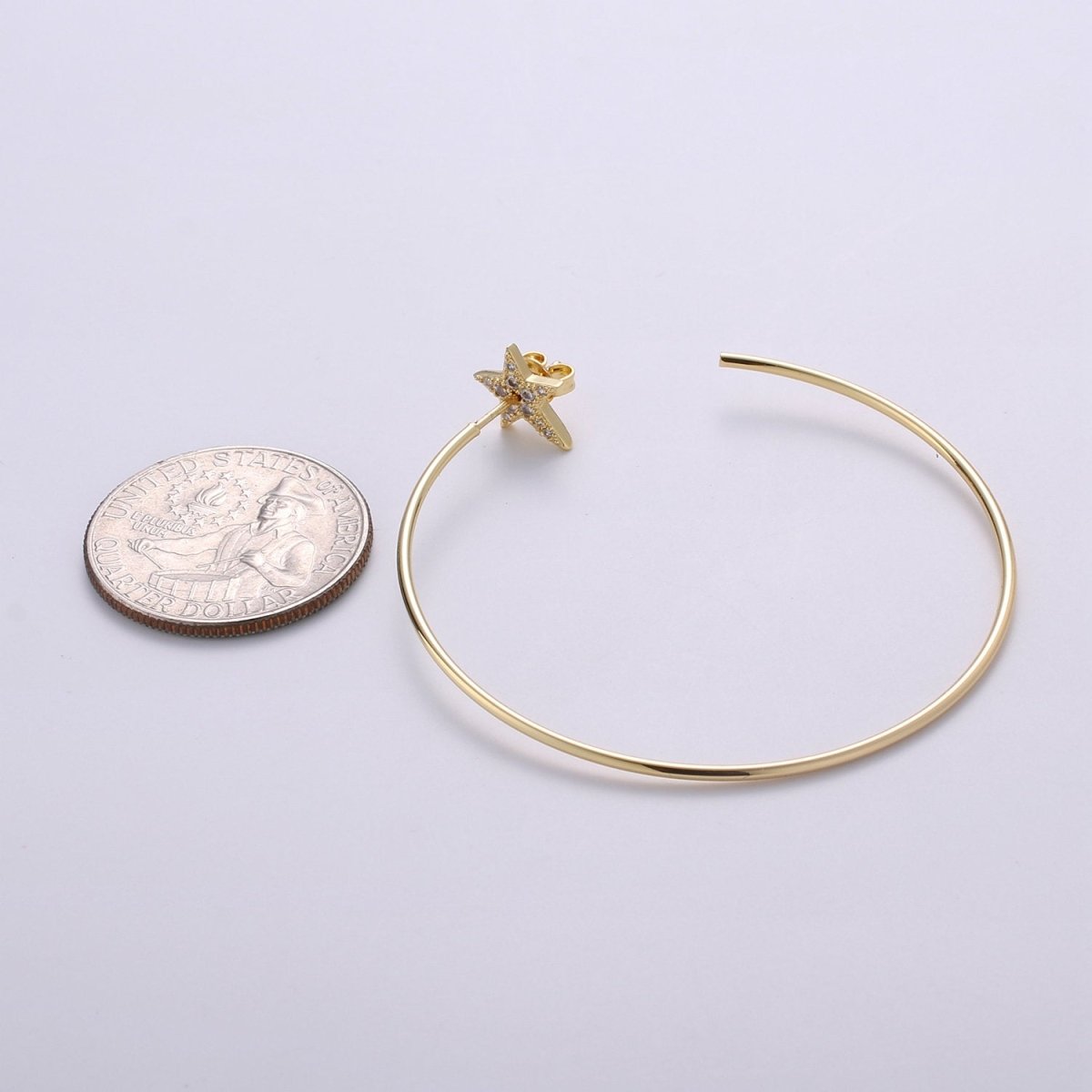 Dainty Star Hoop Earrings, Gold Vermeil Earrings Minimalist Earrings, Classic Thin Hoops, Thin, Lightweight Every day Earring for Gift Q-194