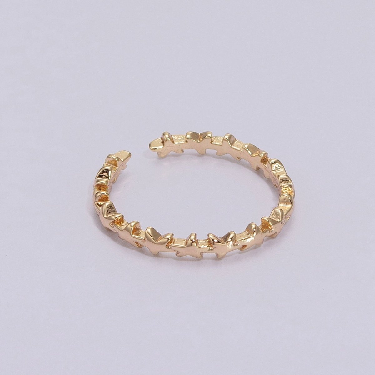 Dainty Star Ring, Adjustable Ring, Minimalist Star Ring, Gold Open Ring, Celestial Jewelry U-099
