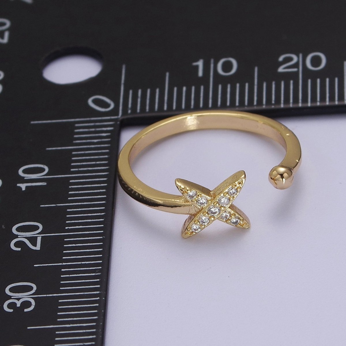 Dainty Star Ring - Minimalist Ring - Celestial Jewelry Stacking Rings Thin Gold Filled Band Ring Open Adjustable Jewelry S-518
