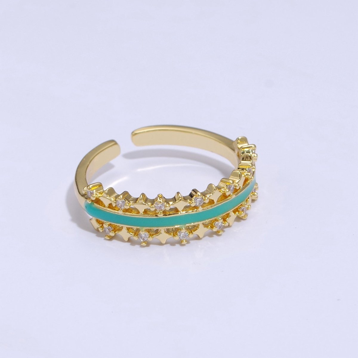 Dainty Star Ring Open Adjustable Ring Neon Enamel Colorful Band Ring S-295 ~ S-304