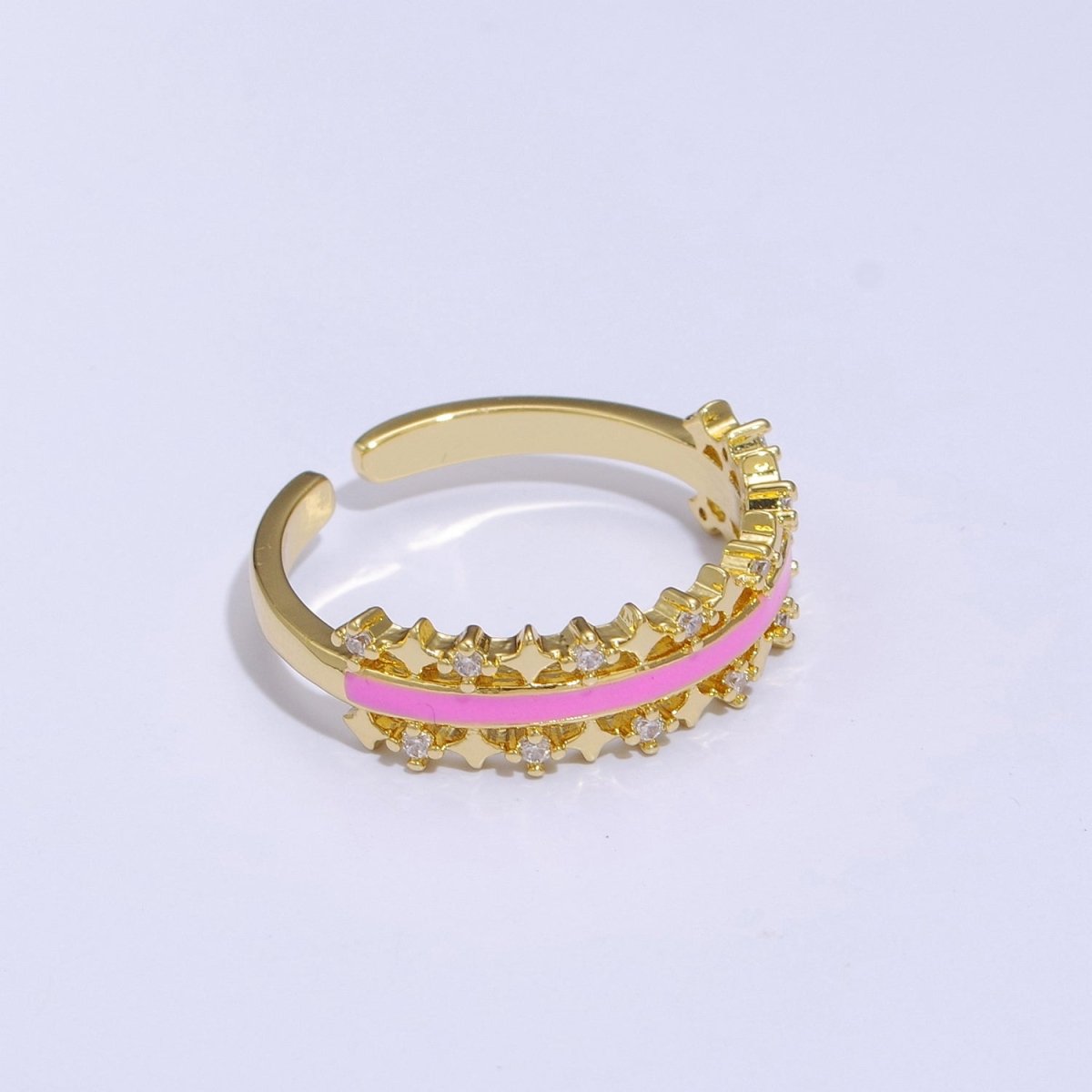 Dainty Star Ring Open Adjustable Ring Neon Enamel Colorful Band Ring S-295 ~ S-304