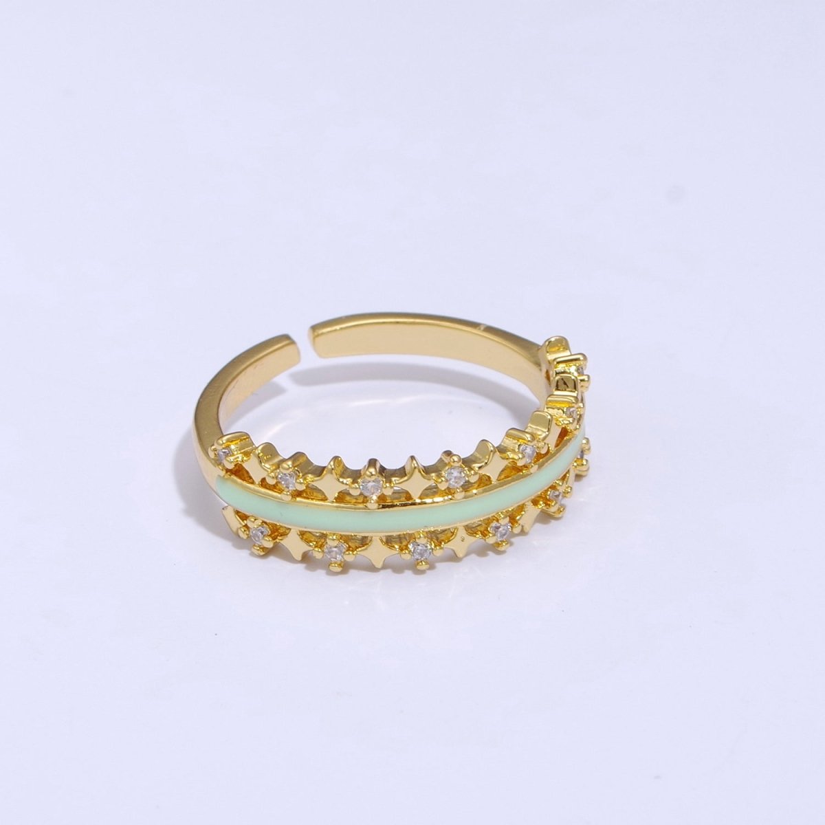 Dainty Star Ring Open Adjustable Ring Neon Enamel Colorful Band Ring S-295 ~ S-304