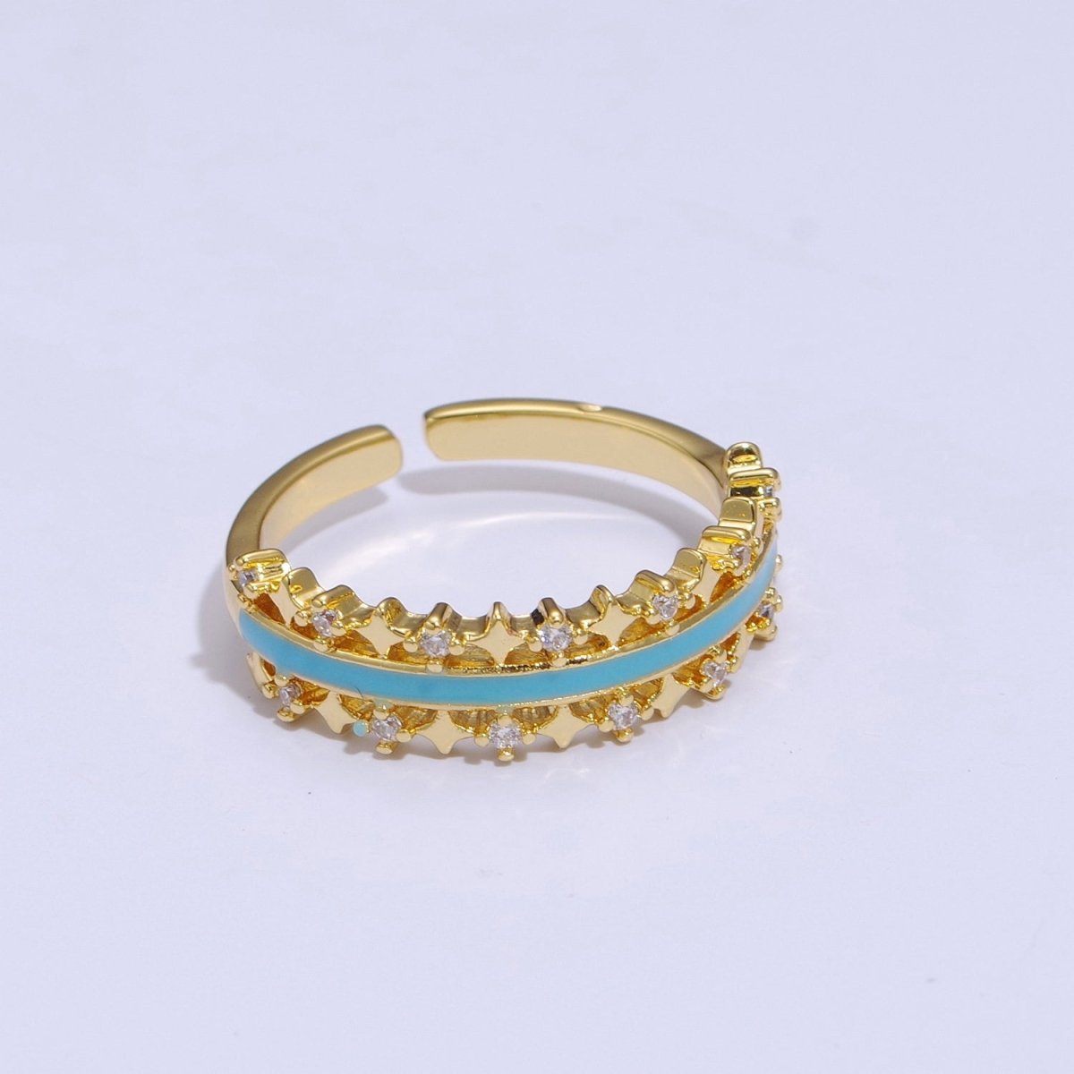 Dainty Star Ring Open Adjustable Ring Neon Enamel Colorful Band Ring S-295 ~ S-304