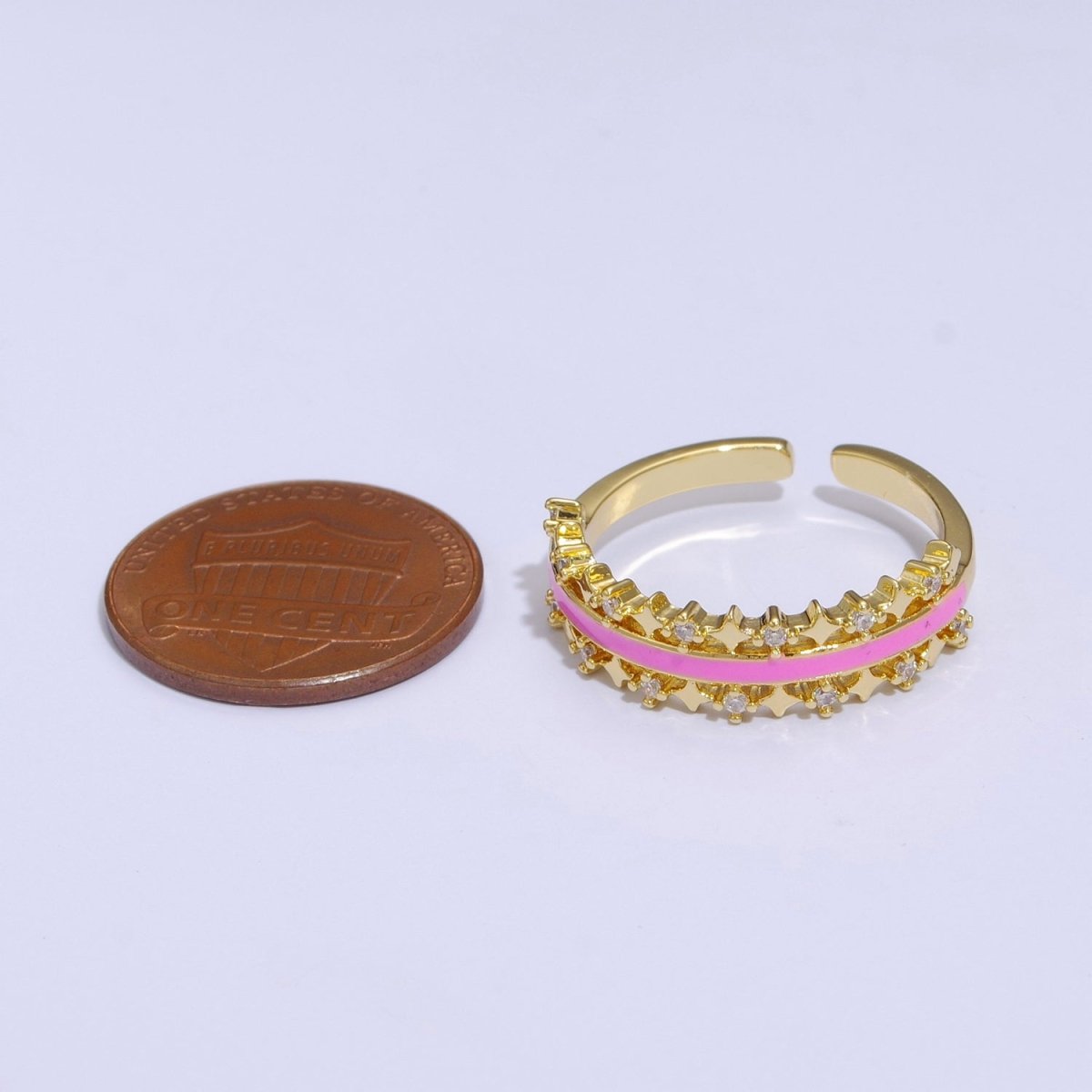 Dainty Star Ring Open Adjustable Ring Neon Enamel Colorful Band Ring S-295 ~ S-304
