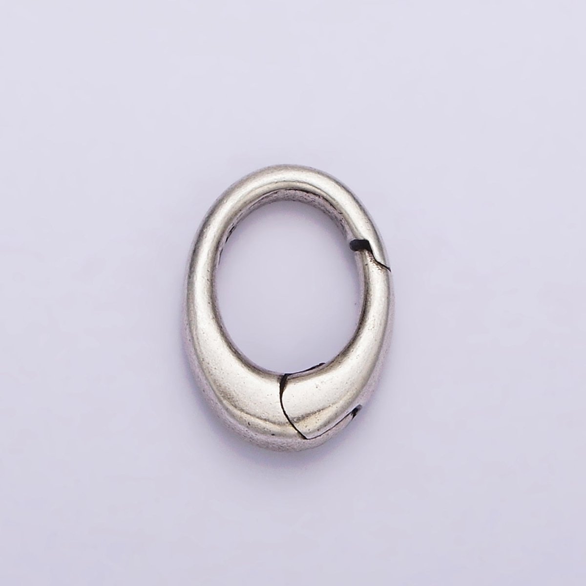 Dainty Sterling Silver Hinged Oval Push Gate Ring Clasp Charm Pendants Interchangeable Connectors SL-312