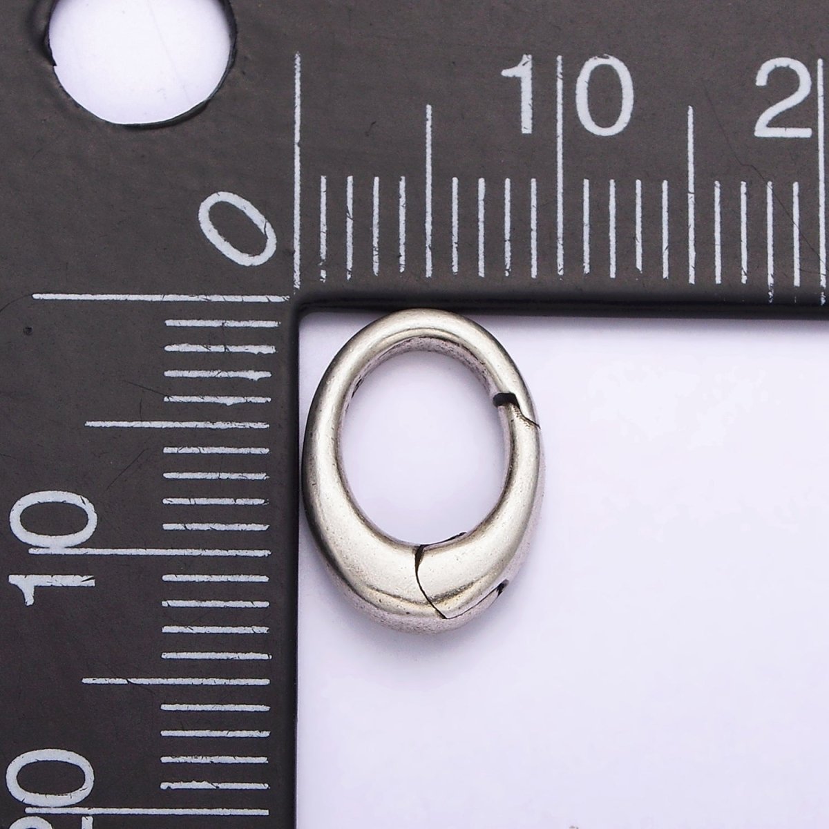 Dainty Sterling Silver Hinged Oval Push Gate Ring Clasp Charm Pendants Interchangeable Connectors SL-312