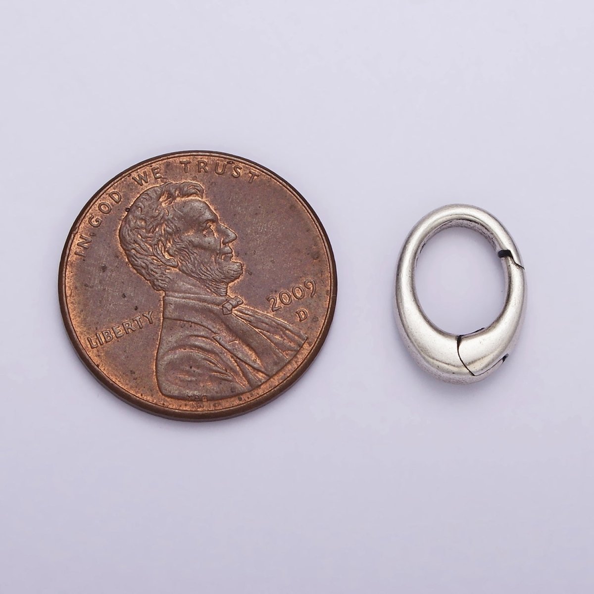 Dainty Sterling Silver Hinged Oval Push Gate Ring Clasp Charm Pendants Interchangeable Connectors SL-312