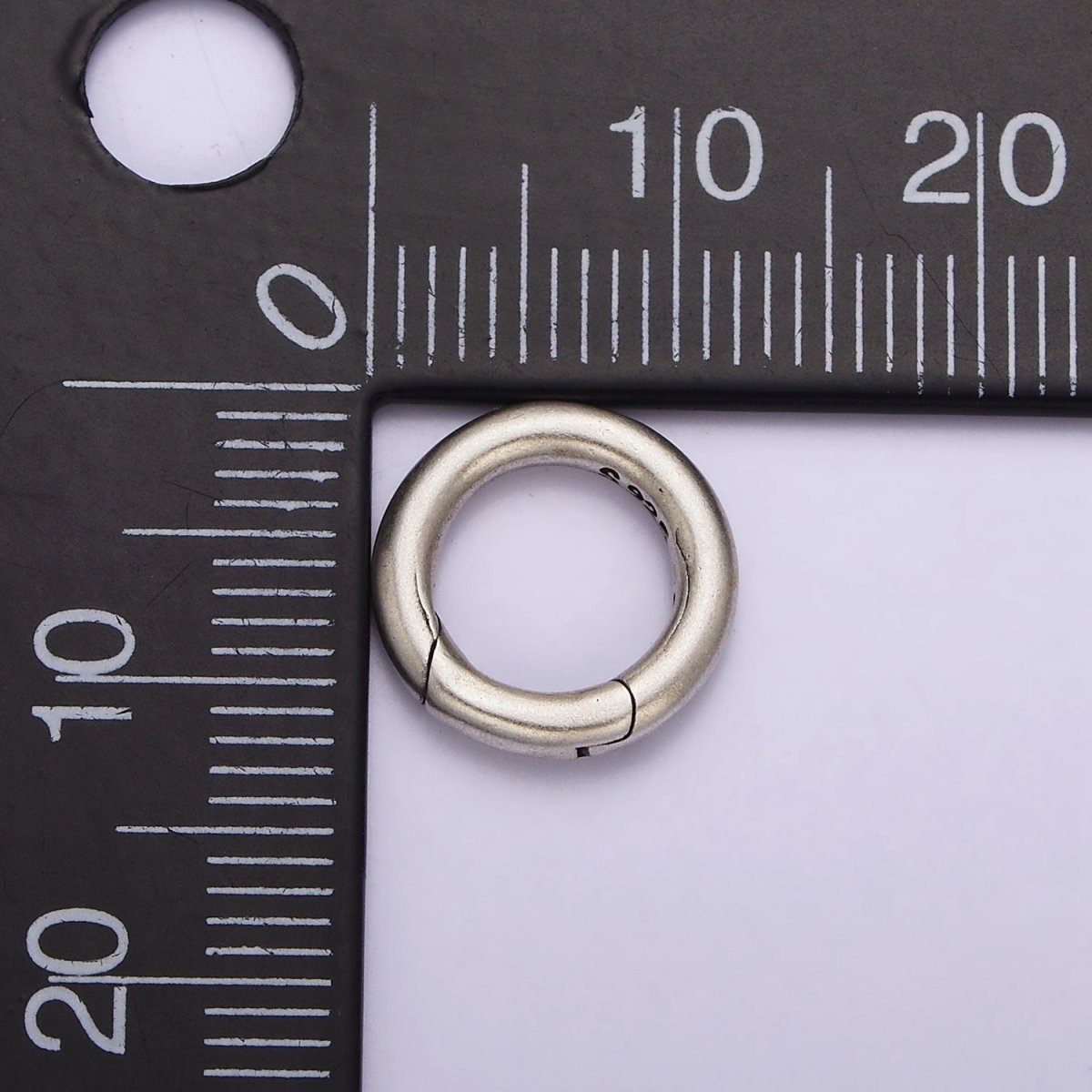 Dainty Sterling Silver Hinged Round Push Gate Ring Clasp Charm Pendants Interchangeable Connectors SL-310
