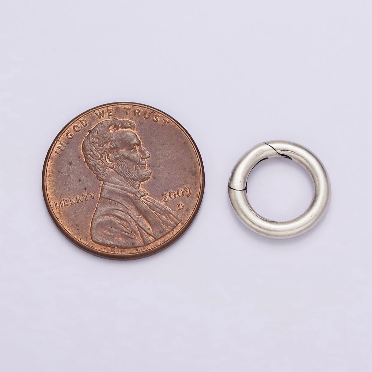 Dainty Sterling Silver Hinged Round Push Gate Ring Clasp Charm Pendants Interchangeable Connectors SL-310