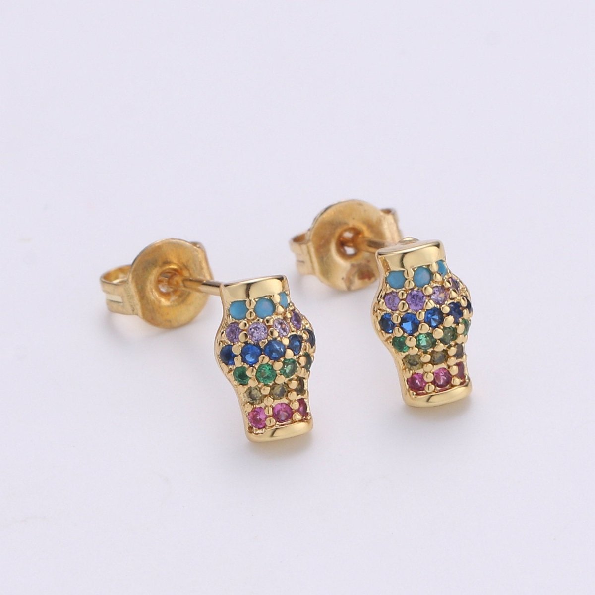 Dainty Stud EARING 1 pair Lampion Earring Gold Micro Pave Earring for Jewelry Christmas Gift Idea Q-267