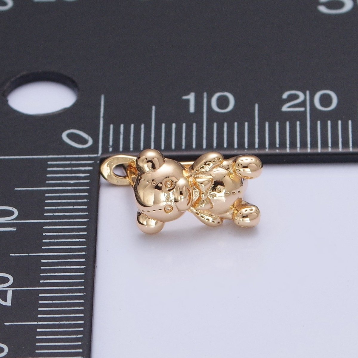 Dainty Teddy Bear Huggie Earring Gold Hoop Earring T-441