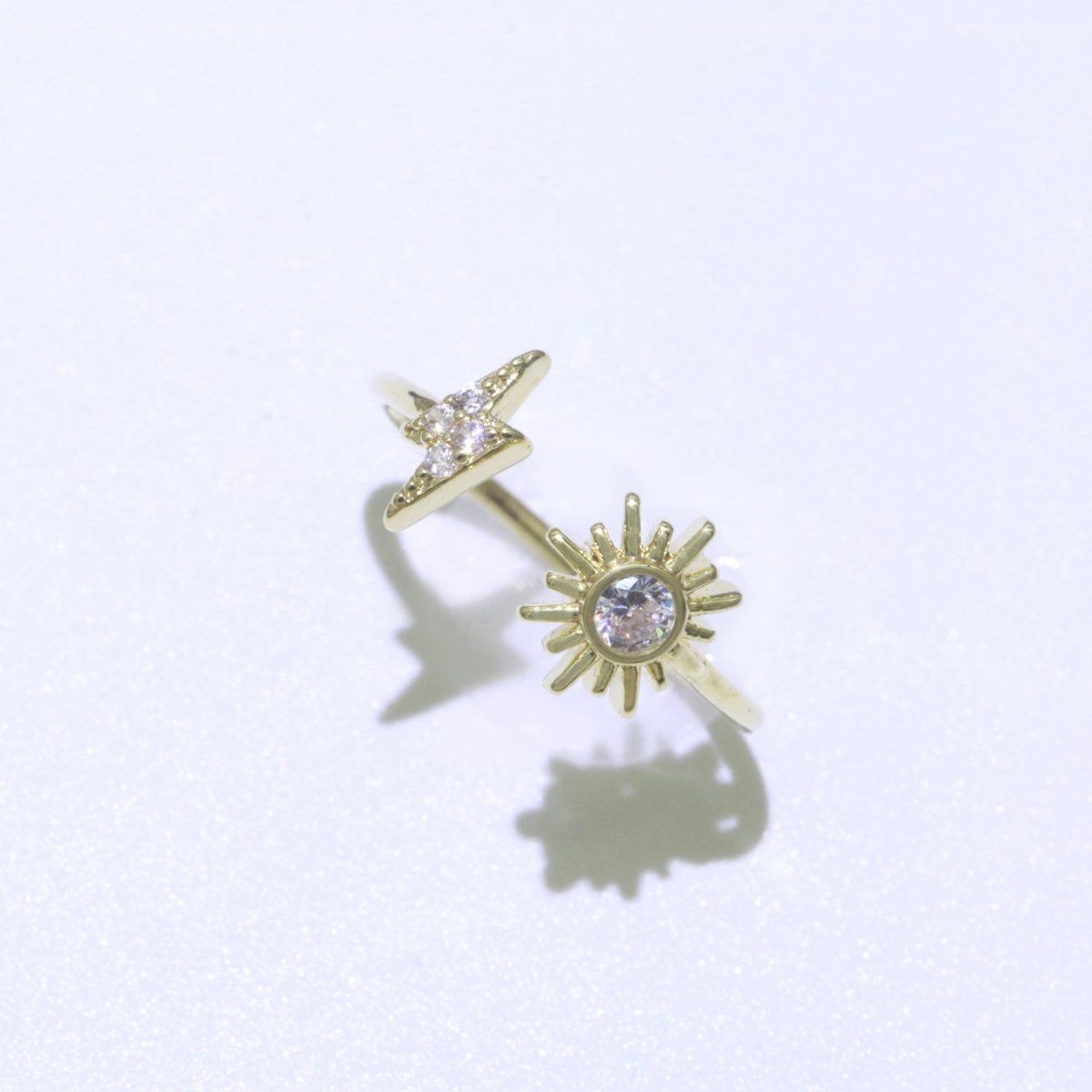 Dainty Thunder Sun Ring Open Adjustable Ring Gold Filled Celestial Jewelry O-493
