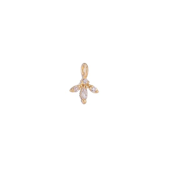 Dainty Tiny Marquise Pave CZ Small Drop Cubic Zirconia 18k Gold filled Pendant Charm for jewelry making supply C-162