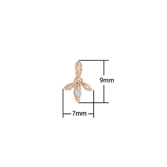 Dainty Tiny Marquise Pave CZ Small Drop Cubic Zirconia 18k Gold filled Pendant Charm for jewelry making supply C-162
