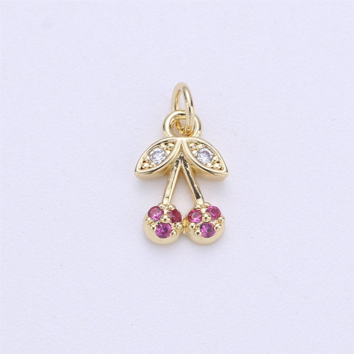 Dainty Tiny Teeny Delicate Red Cherry Charm in 18k Gold Filled for Necklace Pendant, Earring Bracelet Charm Gift DIY Jewelry Making SuppliesC-245