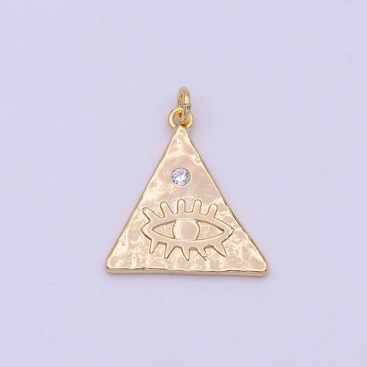 Dainty Triangle Evil Eye Charm Eye of Ra Amulet Pendant for Necklace Earring Bracelet Supply N-364