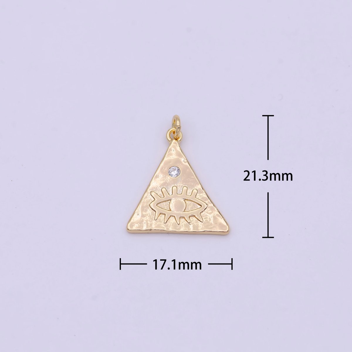 Dainty Triangle Evil Eye Charm Eye of Ra Amulet Pendant for Necklace Earring Bracelet Supply N-364