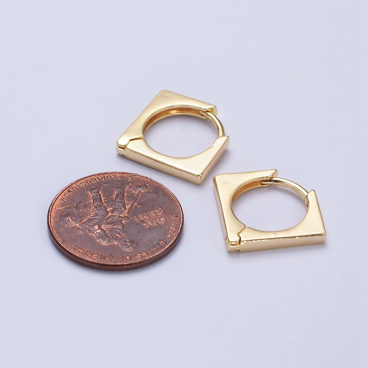 Dainty Triangle Hoop Earring Silver Geometric Huggie Earring Modern Jewelry AB-757 AB-758
