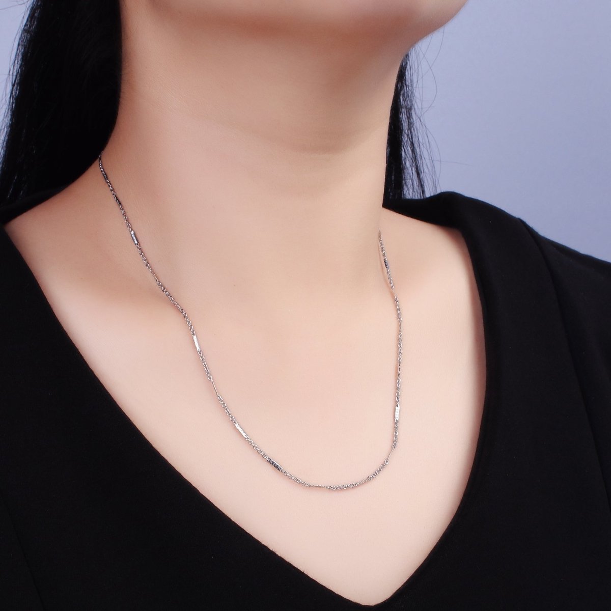 Dainty Tube Chain Necklace for Women Stainless Steel Necklace 19.68 inch long | WA-2105 Clearance Pricing