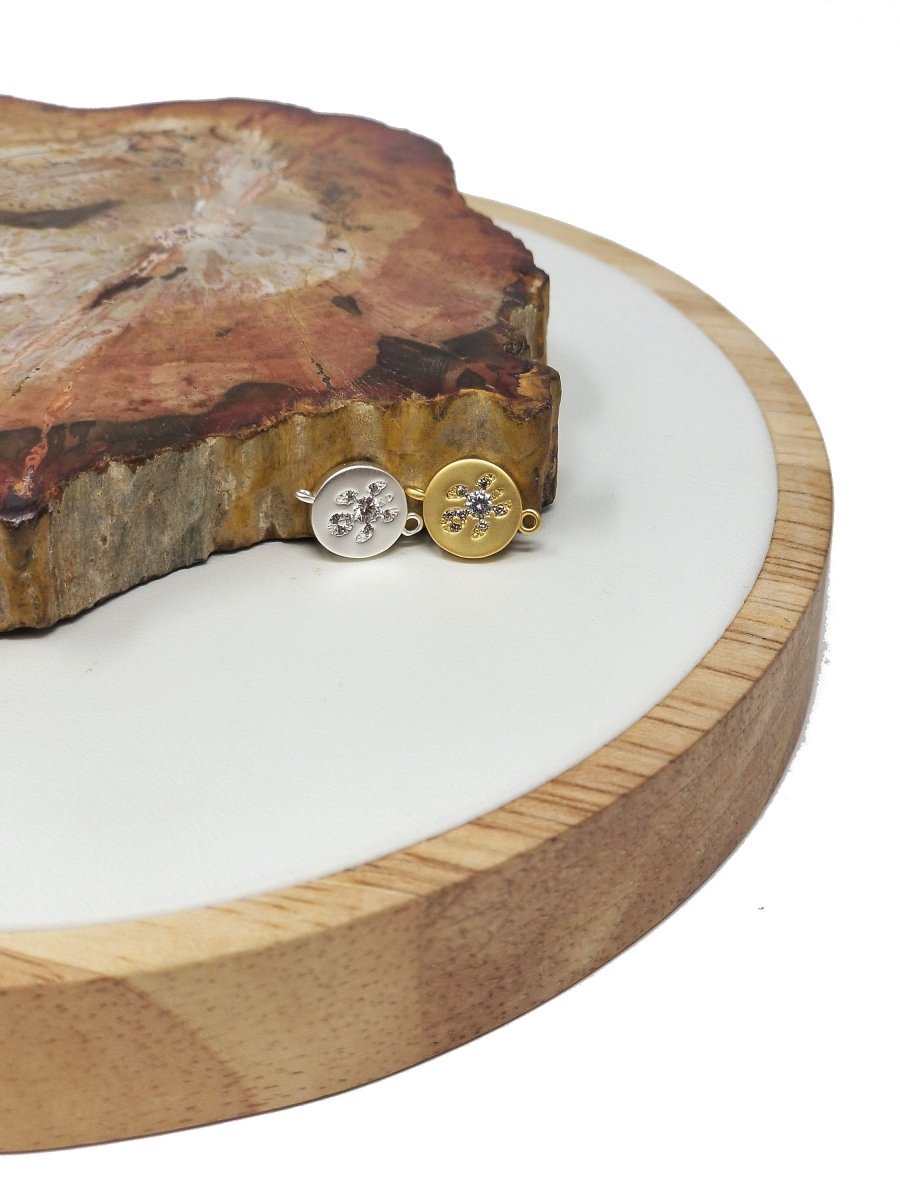 Dainty Turtle Connector, CZ Turtle Charm Gold Silver Turtle Earring Necklace Connector Link Charm Double Loop Hole F-269