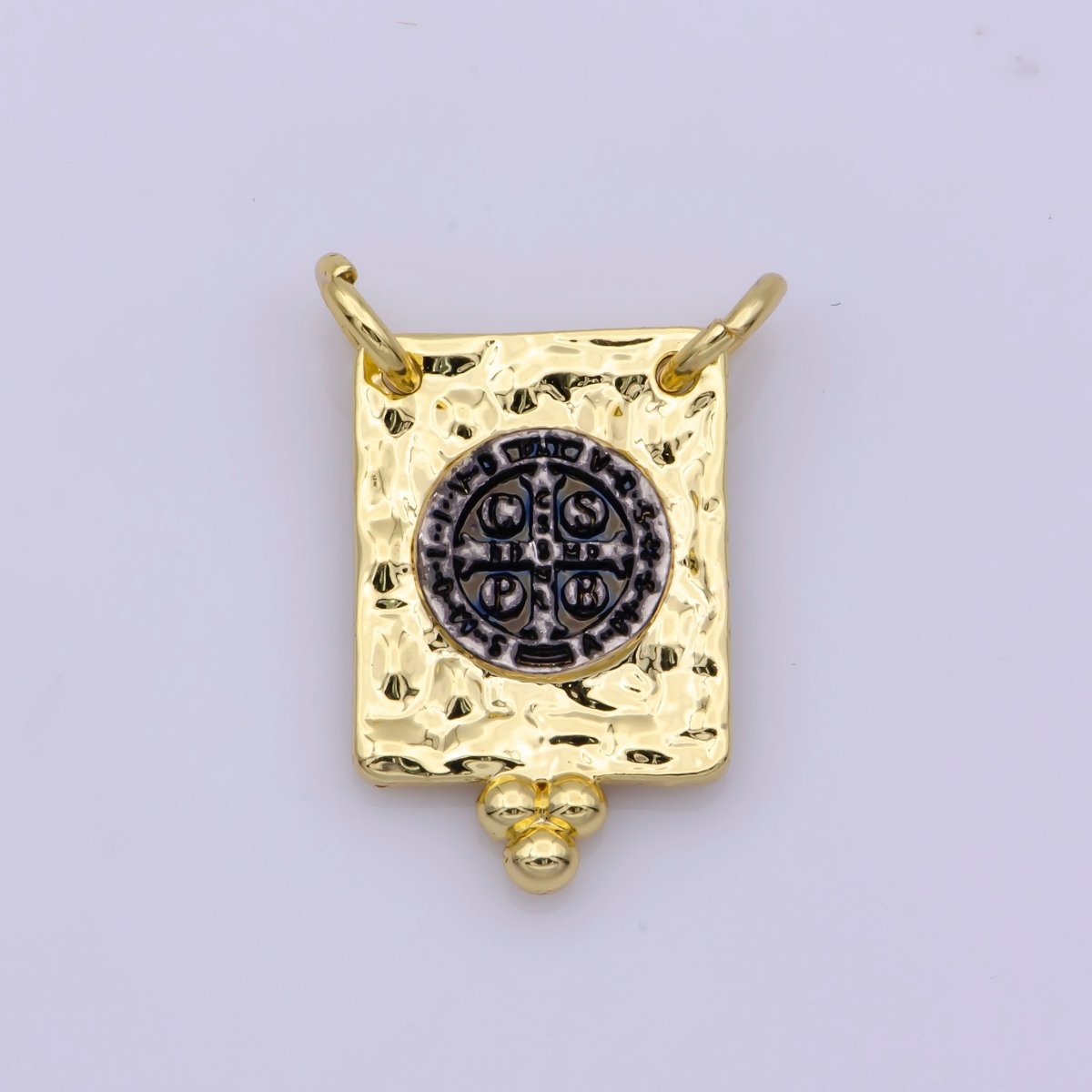 Dainty Vintage Design Square Saint Benedict Charm Religious Medallion Necklace Pendant Findings for Jewelry Making G-844
