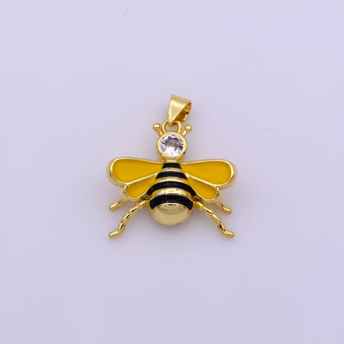 Dainty Yellow Bee Pendant N-1348