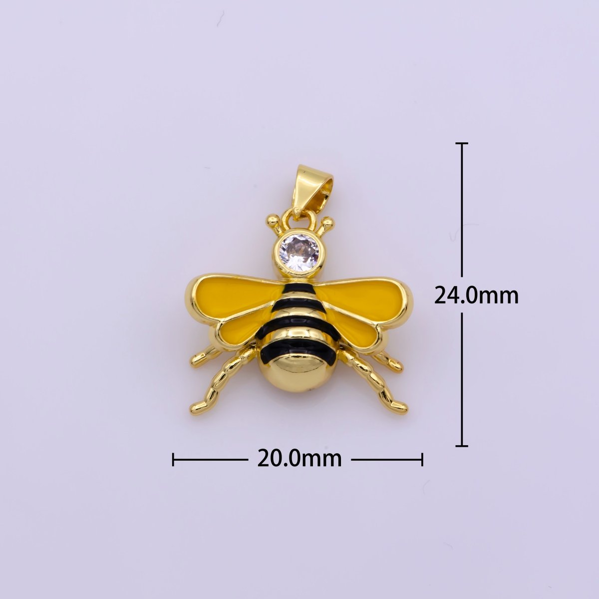 Dainty Yellow Bee Pendant N-1348