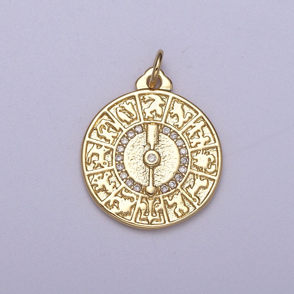 Dainty Zodiac Coin Medallion Charm for Bracelet Necklace Earring Supply N-311