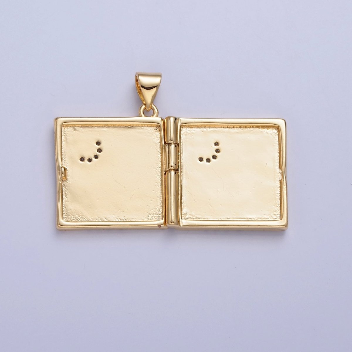 Dangle Book Locket Pendant Crescent Moon Star Locket Charm Necklace 14K Gold Filled I-233 I-236